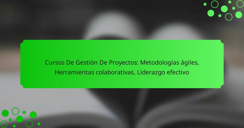 Cursos De Gestión De Proyectos: Metodologías ágiles, Herramientas colaborativas, Liderazgo efectivo