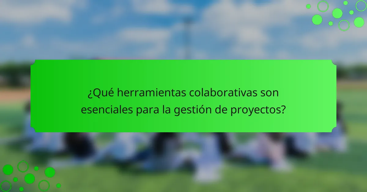 ¿Qué herramientas colaborativas son esenciales para la gestión de proyectos?